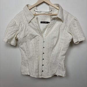 Corset Story White Eyelet Blouse 36”